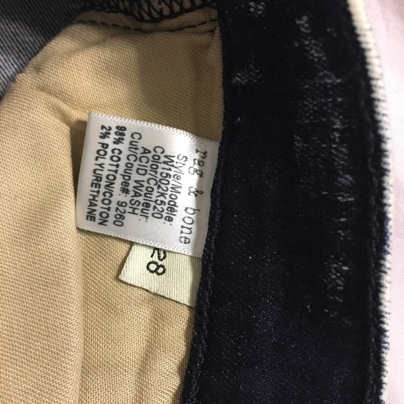 NWT Rag & Bone Skinny Acid Wash Dark Jean 28 - Picture 6 of 8